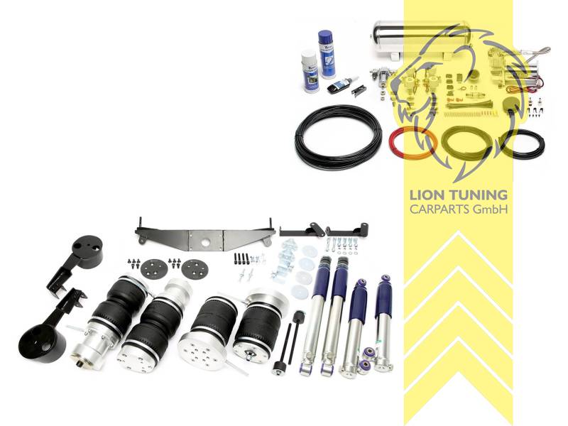 Nicht für Fahrzeuge mit Niveauregulierung / Luftfederung, nicht für Sonderausführungen F123, Langversion V123, 11,5L Tank chrom / ViAir Kompressor chrom, Zug- und Druckstufe gleichzeitig einstellbar, weiss, Stahl verzinkt, Eintragungspflichtig / Teilegutachten wird nach Kauf spezifisch ausgestellt